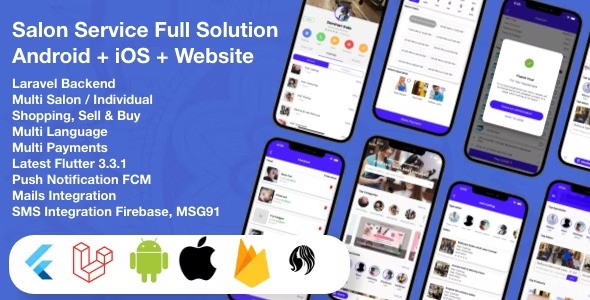 Multi Salon Mobile App Template
